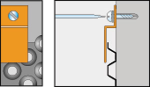 Geotex Top Fixing details - plastic profile strip fixed with stainless steel screws